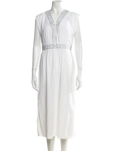 Pre-owned Hermes Printed Long Dress In Neutrals