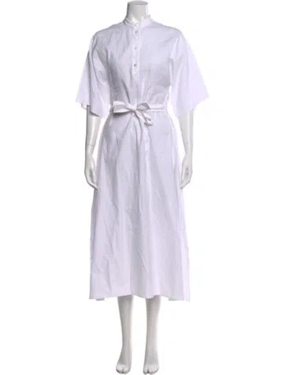 Pre-owned Hermes Printed Long Dress In White