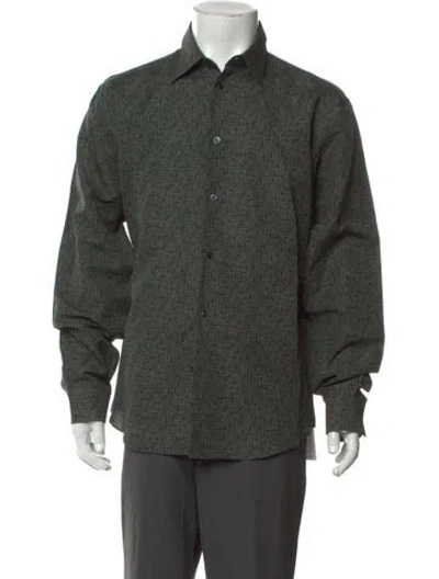 Pre-owned Hermes Printed Long Sleeve Shirt In Green