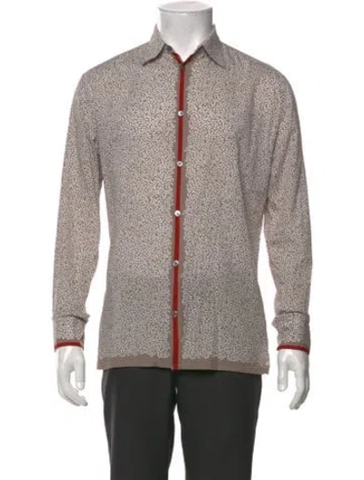 Pre-owned Hermes Printed Long Sleeve Shirt In Neutral
