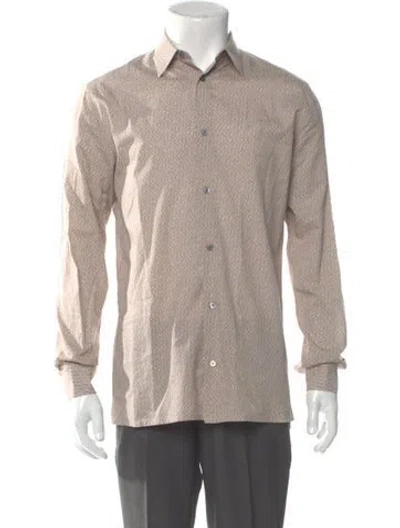 Pre-owned Hermes Printed Long Sleeve Shirt In Neutral