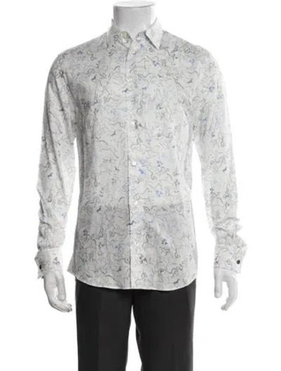 Pre-owned Hermes Printed Long Sleeve Shirt In Neutrals