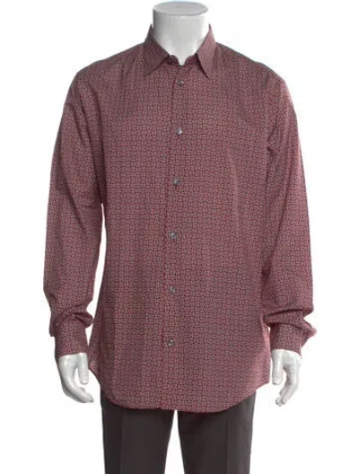 Pre-owned Hermes Printed Long Sleeve Shirt In Red