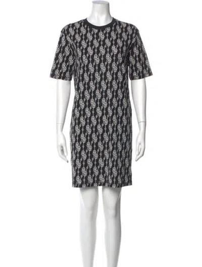 Pre-owned Hermes Printed Mini Dress In Black