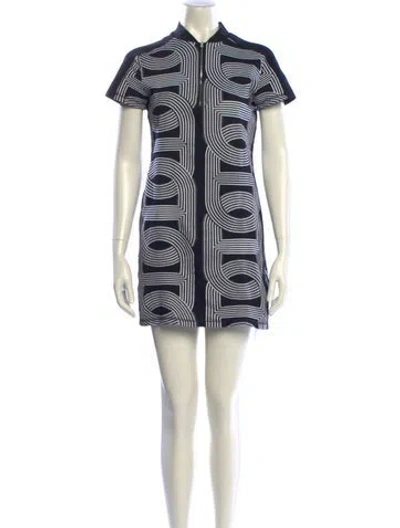 Pre-owned Hermes Printed Mini Dress In Black