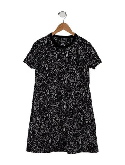 Pre-owned Hermes Printed Mini Dress In Black