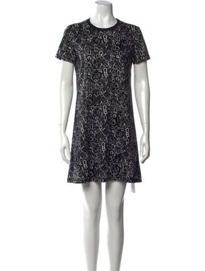 Pre-owned Hermes Printed Mini Dress In Black