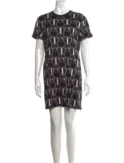 Pre-owned Hermes Printed Mini Dress In Black