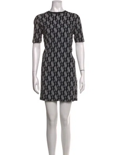 Pre-owned Hermes Printed Mini Dress In Black