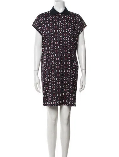 Pre-owned Hermes Printed Mini Dress In Blue