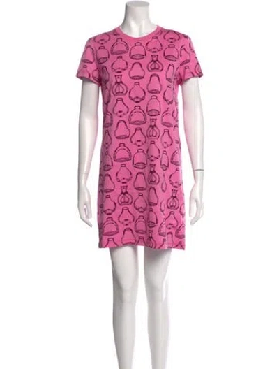 Pre-owned Hermes Printed Mini Dress In Pink