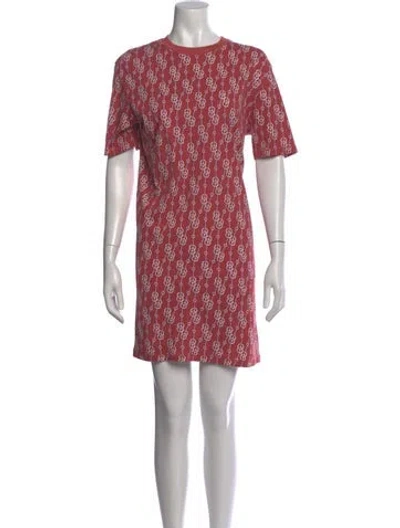 Pre-owned Hermes Printed Mini Dress In Pink