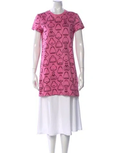 Pre-owned Hermes Printed Mini Dress In Pink