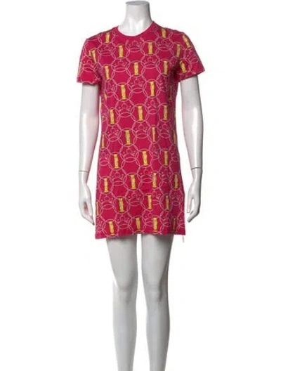 Pre-owned Hermes Printed Mini Dress In Pink