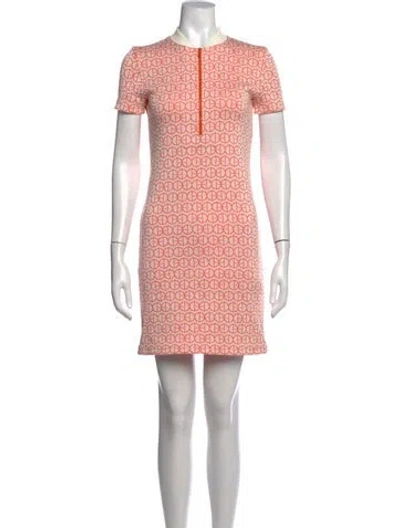 Pre-owned Hermes Printed Mini Dress In Pink