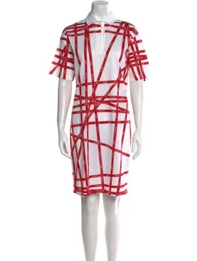 Pre-owned Hermes Printed Mini Dress In Red