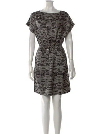 Pre-owned Hermes Printed Mini Dress In White