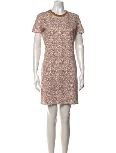 Pre-owned Hermes Printed Mini Dress In White