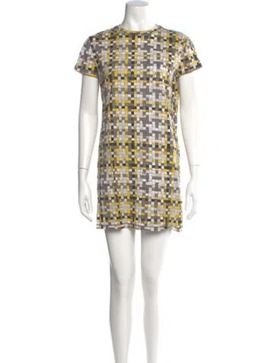 Pre-owned Hermes Printed Mini Dress In Yellow