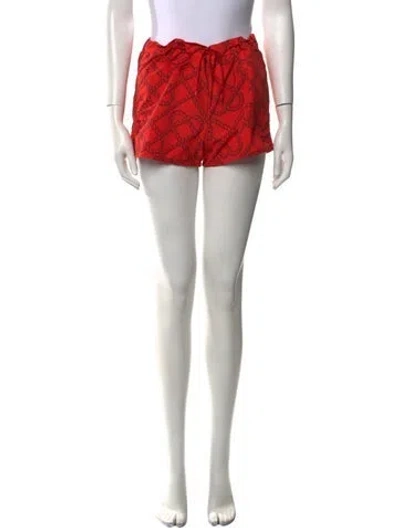 Pre-owned Hermes Printed Mini Shorts In Red