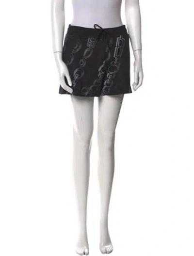 Pre-owned Hermes Printed Mini Shorts W/ Tags In Black