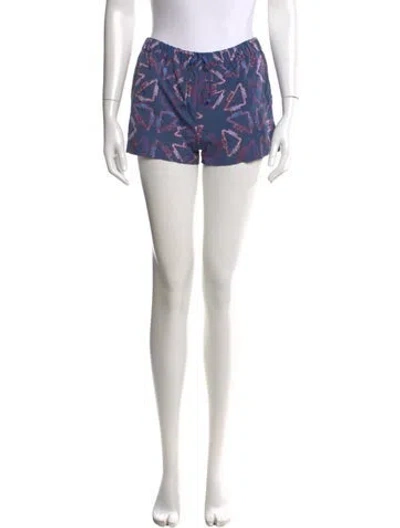Pre-owned Hermes Printed Mini Shorts W/ Tags In Blue