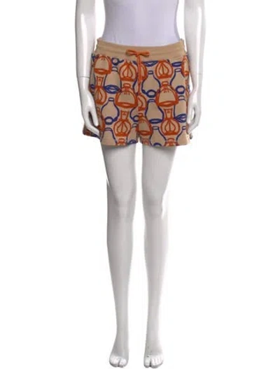 Pre-owned Hermes Printed Mini Shorts W/ Tags In Neutral