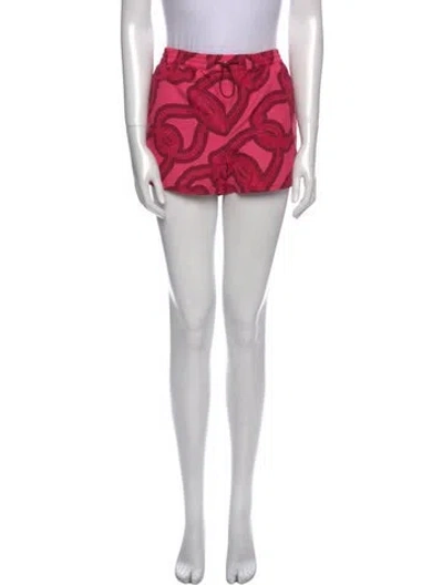 Pre-owned Hermes Printed Mini Shorts W/ Tags In Pink