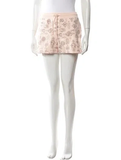 Pre-owned Hermes Printed Mini Shorts W/ Tags In Pink