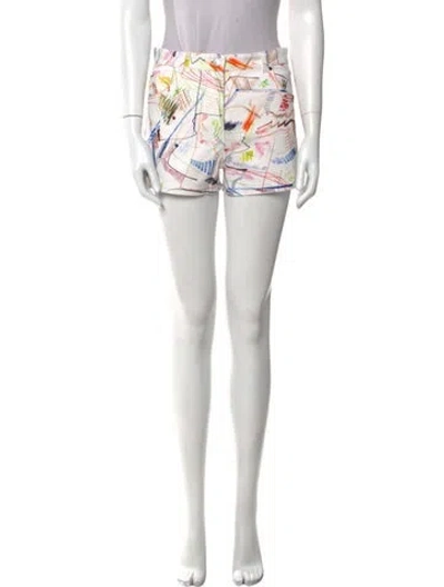 Pre-owned Hermes Printed Mini Shorts W/ Tags In White