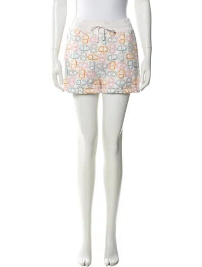 Pre-owned Hermes Printed Mini Shorts In White