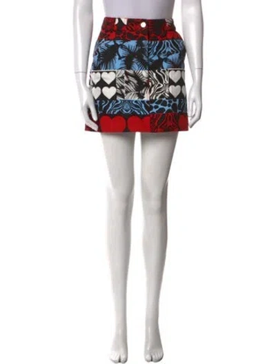 Pre-owned Hermes Printed Mini Skirt In Black
