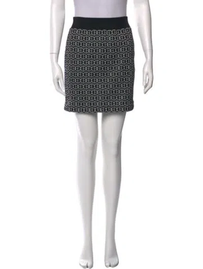 Pre-owned Hermes Printed Mini Skirt In Black