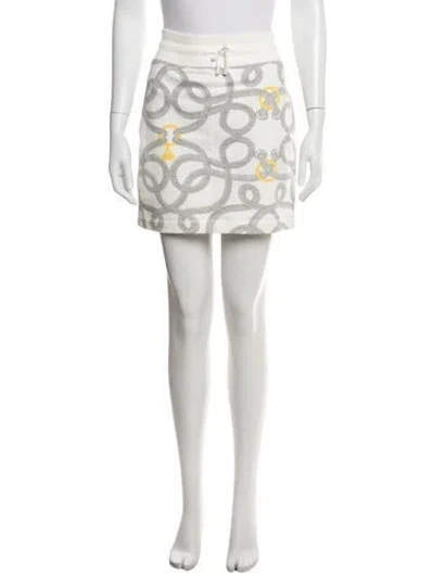Pre-owned Hermes Printed Mini Skirt In Neutrals