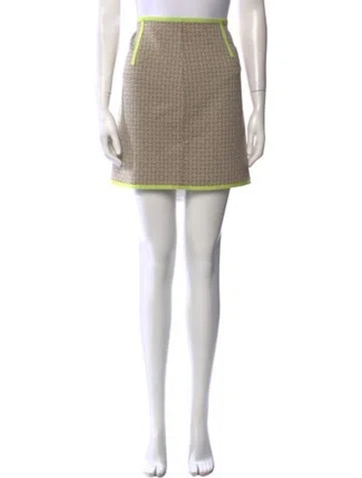 Pre-owned Hermes Printed Mini Skirt W/ Tags In Neutral