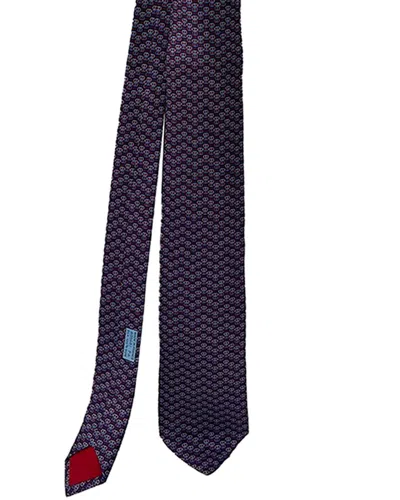 Pre-owned Hermes Hermès Printed Necktie (authentic Pre-loved)