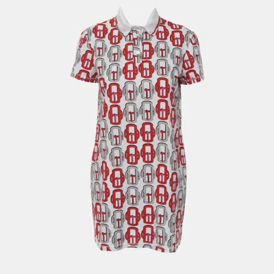Pre-owned Hermes Printed Polo Dress In Multi