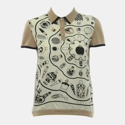 Pre-owned Hermes Printed Polo Shirt In Beige
