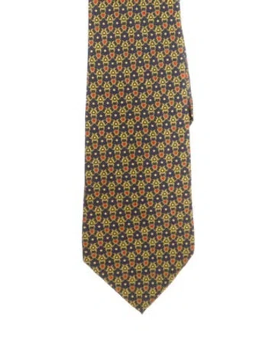 Pre-owned Hermes Printed Silk Tie In Multi