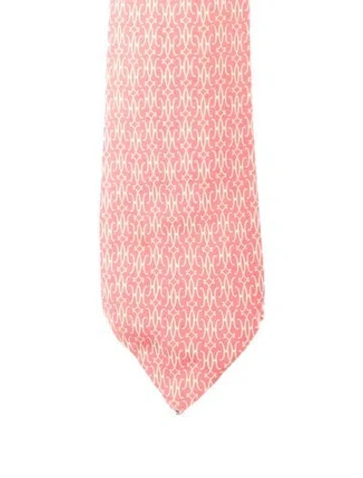 Pre-owned Hermes Printed Silk Tie In Multi