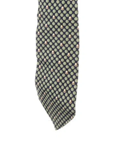 Pre-owned Hermes Printed Silk Tie In Multi