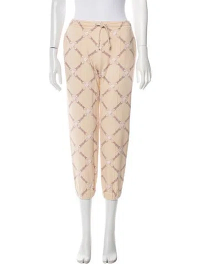 Pre-owned Hermes Printed Skinny Leg Pants In Neutral