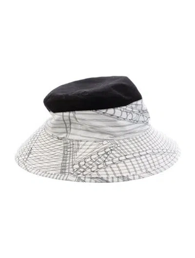 Pre-owned Hermes Printed Sun Hat In Multi