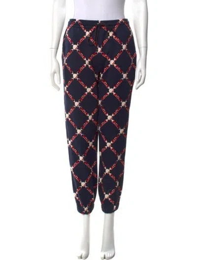 Pre-owned Hermes Printed Sweatpants W/ Tags In Blue