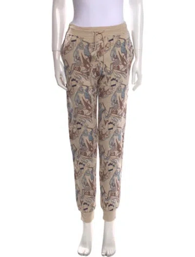 Pre-owned Hermes Printed Tassel Accents Sweatpants In Neutral