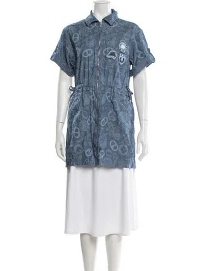 Pre-owned Hermes Printed Vest In Blue