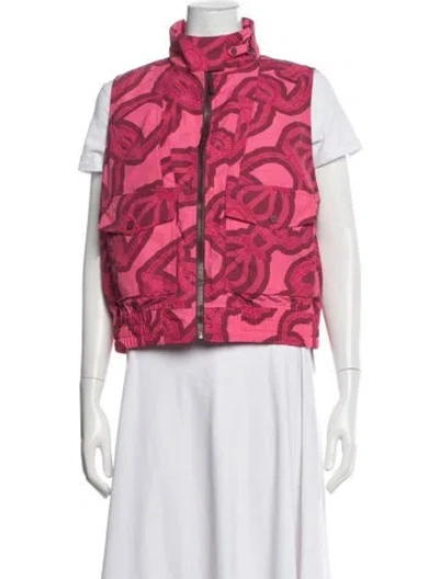 Pre-owned Hermes Printed Vest In Pink