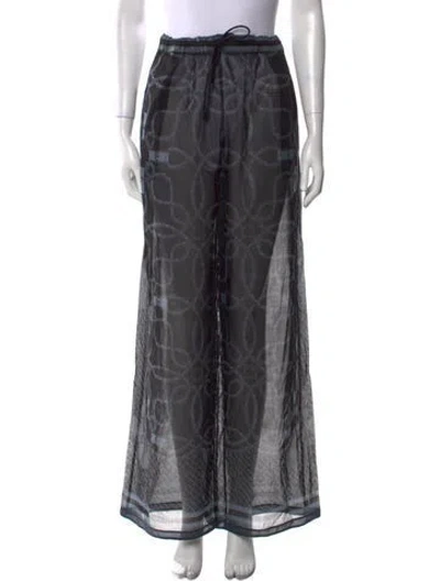 Pre-owned Hermes Printed Wide Leg Pants W/ Tags In Multi
