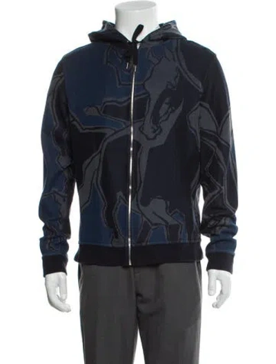 Pre-owned Hermes Printed Windbreaker In Blue