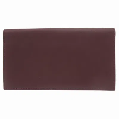 Pre-owned Hermes Prune Swift Leather Long Wallet (bi-fold) ()
